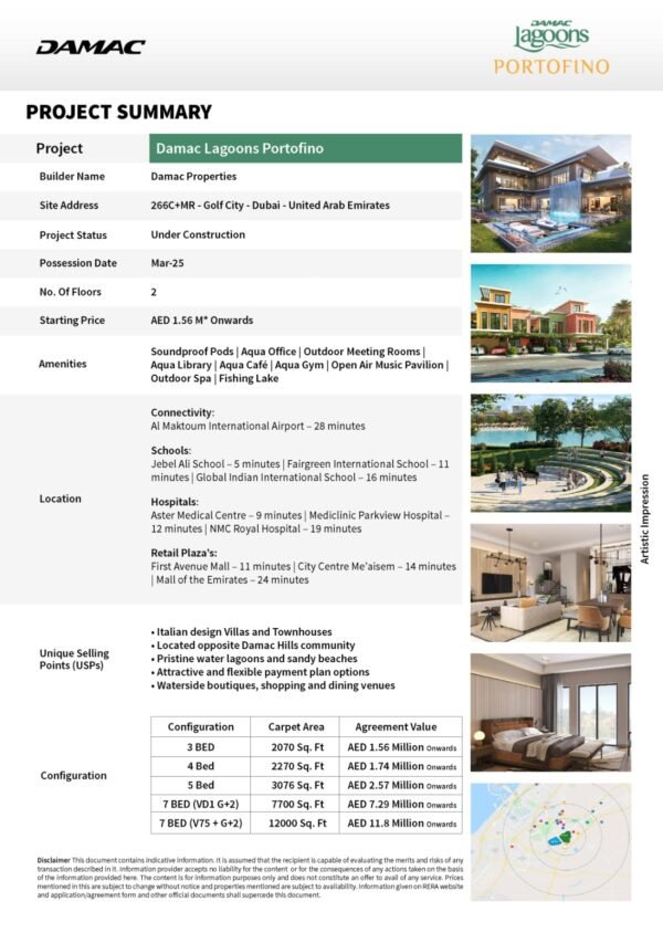 Damac Lagoons Portofino Dubai<br> DUBAI - Image 3
